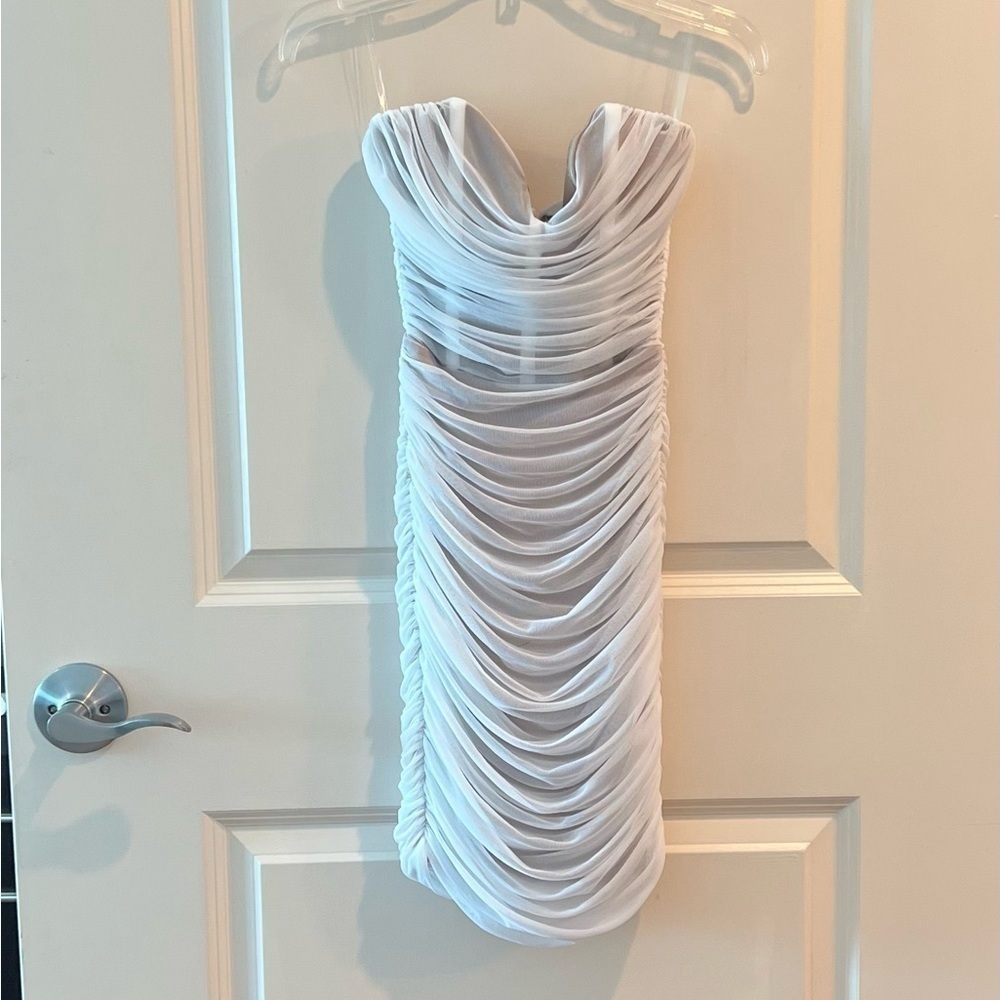 NOOKIE DITA MESH MINI DRESS - WHITE/NUDE NWT - Picture 3 of 16